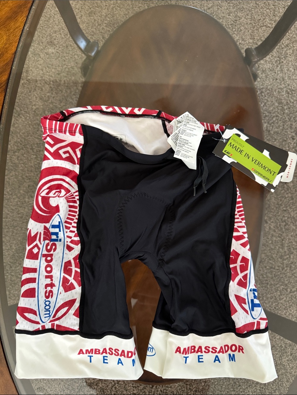 TTI Sports Ambassador Team Cycling Bib Shorts - Red, Black, White